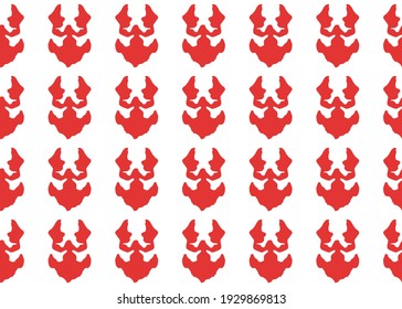 Vector texture background, seamless pattern. Hand drawn, red and white colors.