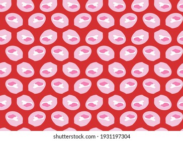 Vector texture background, seamless pattern. Hand drawn, red, pink and white colors.