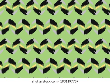 Vector texture background, seamless pattern. Hand drawn, green, grey, yellow and black colors.