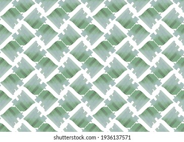 Vector texture background, seamless pattern. Hand drawn, green and white colors.