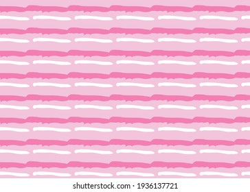 Vector Texture Background, Seamless Pattern. Hand Drawn, Pink And White Colors.