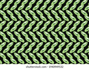 Vector texture background, seamless pattern. Hand drawn, black, green and white colors.