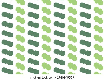 Vector texture background, seamless pattern. Hand drawn, green and white colors.