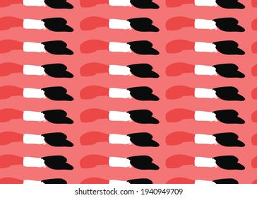 Vector texture background, seamless pattern. Hand drawn, red, black and white colors.