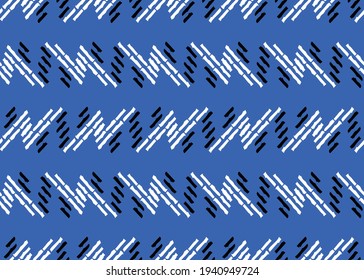 Vector texture background, seamless pattern. Hand drawn, blue, white and black colors.