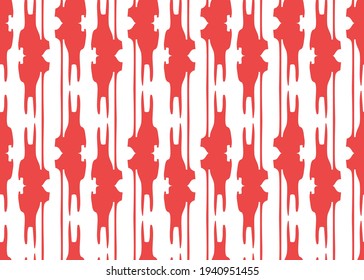 Vector texture background, seamless pattern. Hand drawn, red and white colors.