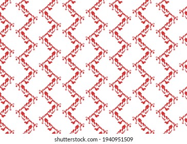 Vector texture background, seamless pattern. Hand drawn, red and white colors.
