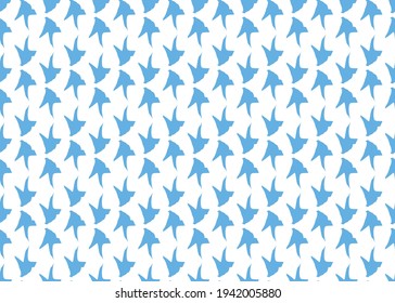 Vector texture background, seamless pattern. Hand drawn, blue and white colors.