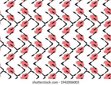 Vector texture background, seamless pattern. Hand drawn, red, black and white colors.