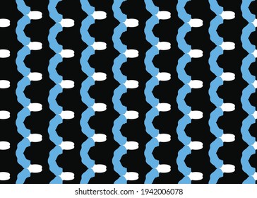 Vector texture background, seamless pattern. Hand drawn, blue, white and black colors.