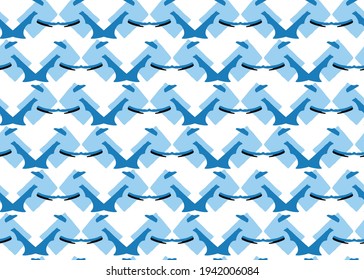 Vector texture background, seamless pattern. Hand drawn, blue, white and black colors.