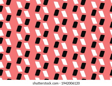 Vector texture background, seamless pattern. Hand drawn, red, black and white colors.
