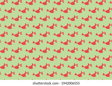 Vector texture background, seamless pattern. Hand drawn, green and red colors.