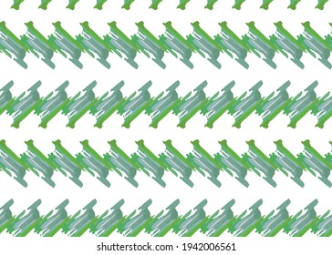 Vector texture background, seamless pattern. Hand drawn, green and white colors.