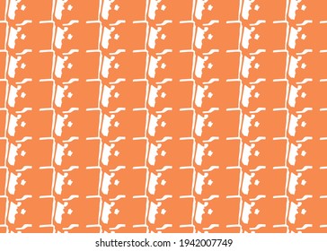 Vector texture background, seamless pattern. Hand drawn, orange and white colors.