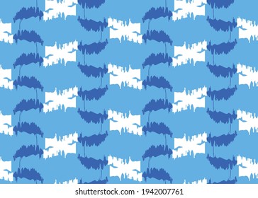 Vector texture background, seamless pattern. Hand drawn, blue and white colors.