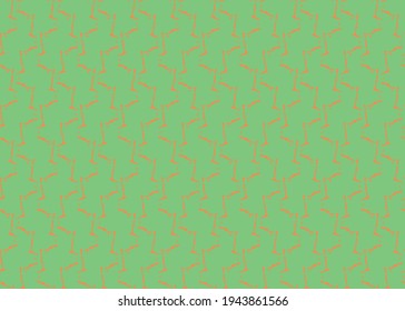 Vector texture background, seamless pattern. Hand drawn, green and orange colors.