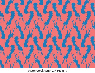 Vector texture background, seamless pattern. Hand drawn, red and blue colors.