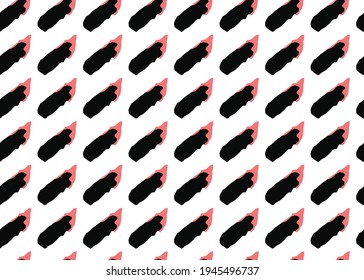 Vector texture background, seamless pattern. Hand drawn, black, red and white colors.