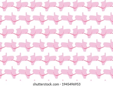 Vector texture background, seamless pattern. Hand drawn, pink and white colors.