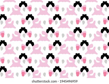 Vector texture background, seamless pattern. Hand drawn, pink, grey, black and white colors.