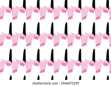 Vector texture background, seamless pattern. Hand drawn, pink, black and white colors.