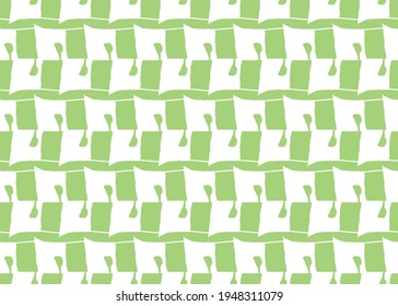 Vector texture background, seamless pattern. Hand drawn, green and white colors.