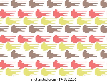 Vector texture background, seamless pattern. Hand drawn, yellow, brown, red and white colors.