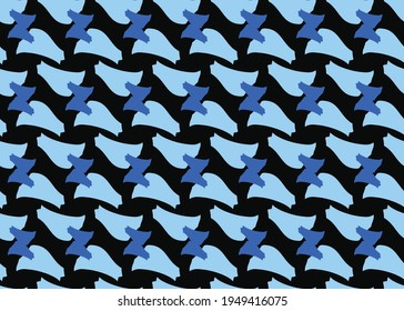 Vector texture background, seamless pattern. Hand drawn, blue and black colors.