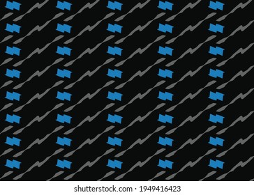 Vector texture background, seamless pattern. Hand drawn, black, grey and blue colors.