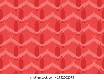 Vector texture background, seamless pattern. Hand drawn and red colors.