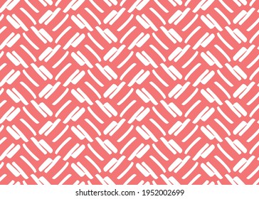 Vector texture background, seamless pattern. Hand drawn, red and white colors.