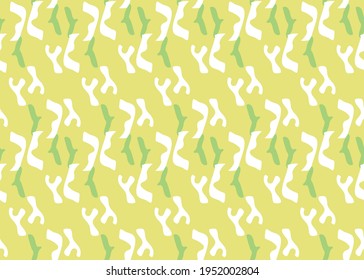 Vector texture background, seamless pattern. Hand drawn, yellow, white and green colors.