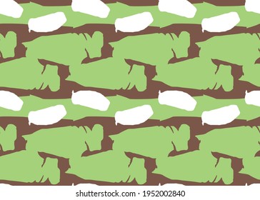 Vector texture background, seamless pattern. Hand drawn, green, brown and white colors.