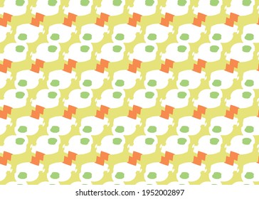 Vector texture background, seamless pattern. Hand drawn, yellow, orange, green and white colors.