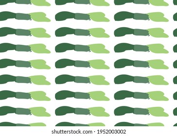 Vector texture background, seamless pattern. Hand drawn, green and white colors.