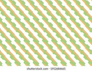 Vector texture background, seamless pattern. Hand drawn, green, orange and white colors.