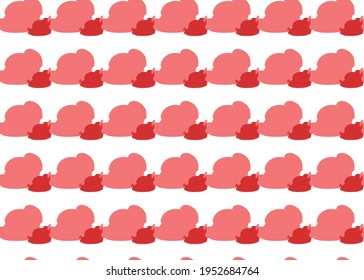 Vector texture background, seamless pattern. Hand drawn, red and white colors.