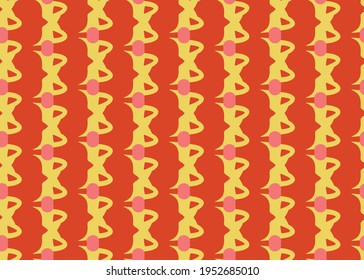 Vector texture background, seamless pattern. Hand drawn, red, yellow and pink colors.