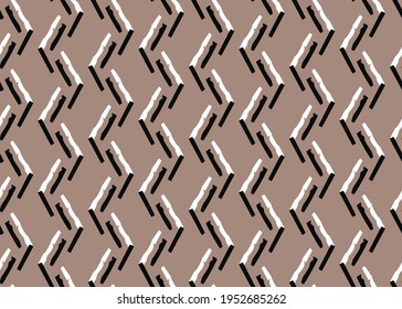 Vector texture background, seamless pattern. Hand drawn, brown, white and black colors.