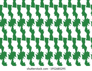 Vector texture background, seamless pattern. Hand drawn, green and white colors.