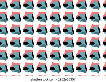 Vector texture background, seamless pattern. Hand drawn, red, blue, black and white colors.