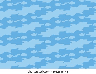 Vector texture background, seamless pattern. Hand drawn and blue colors.