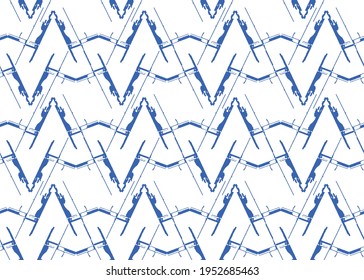 Vector texture background, seamless pattern. Hand drawn, blue and white colors.