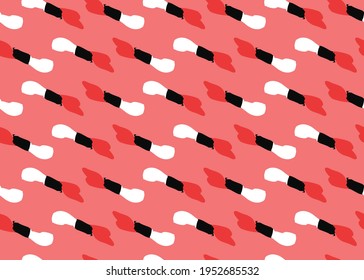 Vector texture background, seamless pattern. Hand drawn, red, black and white colors.