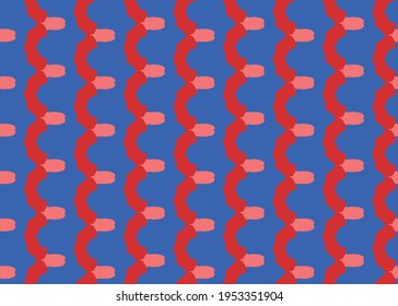 Vector texture background, seamless pattern. Hand drawn, blue and red colors.