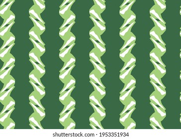 Vector texture background, seamless pattern. Hand drawn, green and white colors.