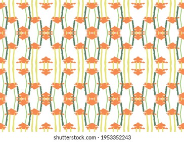 Vector texture background, seamless pattern. Hand drawn, orange, blue, yellow and white colors.