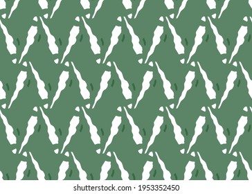 Vector texture background, seamless pattern. Hand drawn, green and white colors.