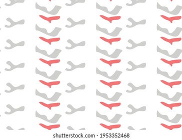 Vector texture background, seamless pattern. Hand drawn, grey, red and white colors.